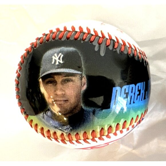 New York Yankees Derek Jeter Baseball Rare 2003 Fotoball Photo Ball Vintage NEW - Picture 2 of 11